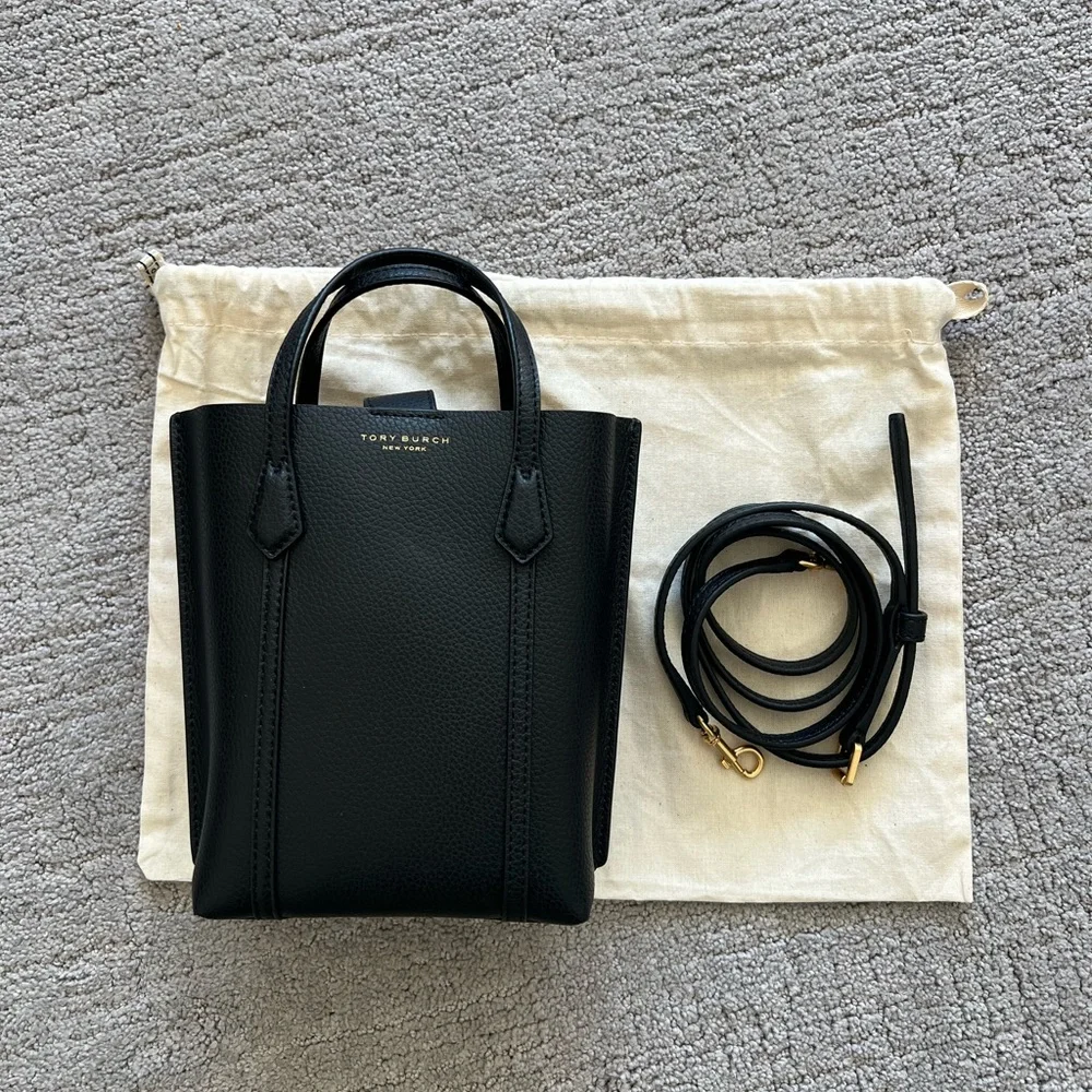 Tory Burch Mini Perry Leather Tote Bag - Picture 3 of 16